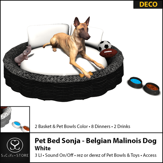 Second Life Marketplace SaCaYa Pet Bed Sonja Belgian Malinois Dog